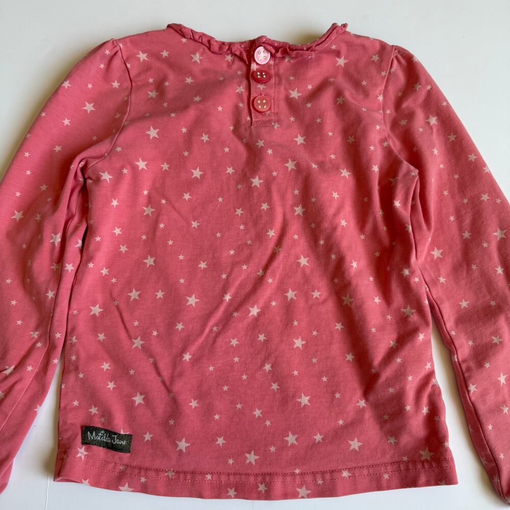 Matilda Jane Girls Eisley Pink Star Long Sleeve Top 4 - Picture 8 of 9